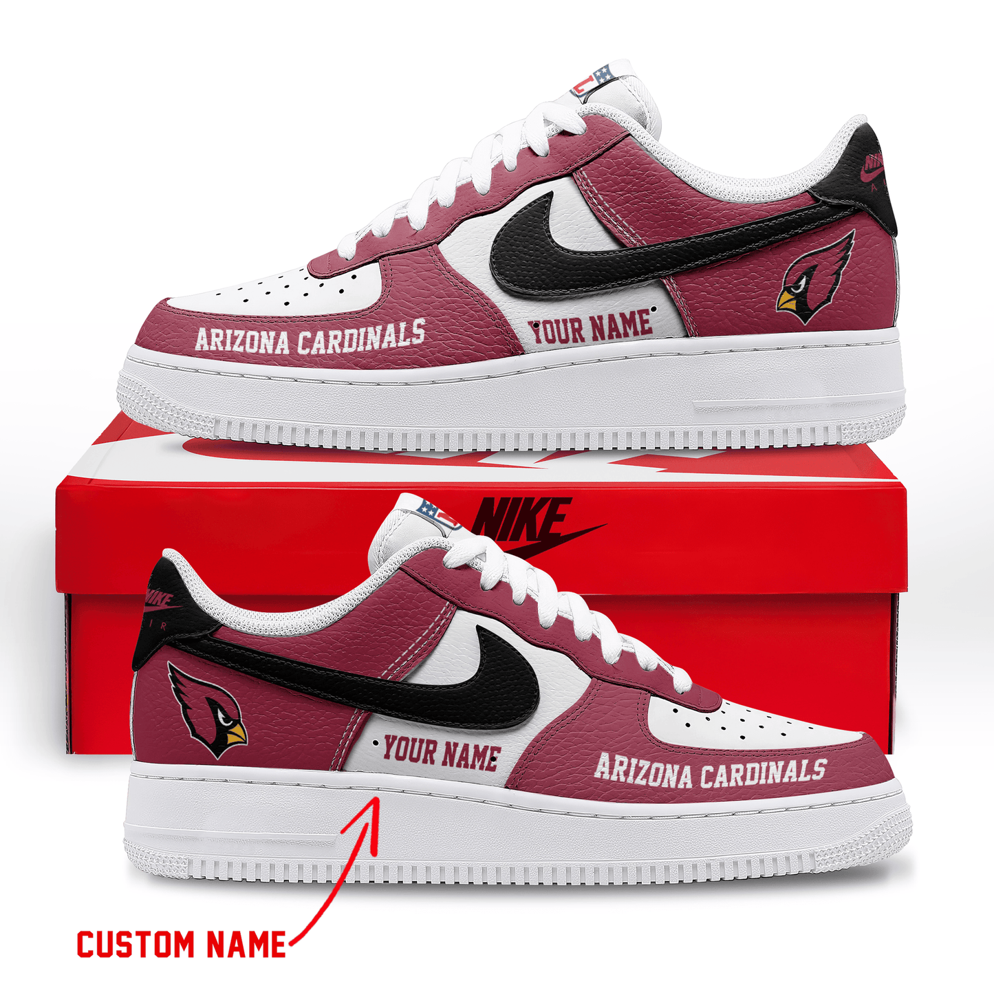 [SPECIAL OFFER] NEW CUSTOMIZED NFL20 ARC ARIZONA CARDINALS AF1 SNEAKERS