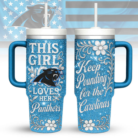 LIMITED EDITION - NEW CUSTOMIZED NFL23 CLP CAROLINA PANTHERS 40 OZ TUMBLER