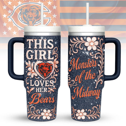 LIMITED EDITION - NEW CUSTOMIZED NFL26 CCB CHICAGO BEARS 40 OZ TUMBLER