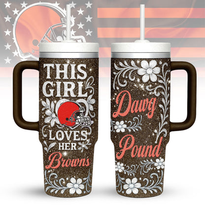 LIMITED EDITION - NEW CUSTOMIZED NFL29 CLB CLEVELAND BROWNS 40 OZ TUMBLER