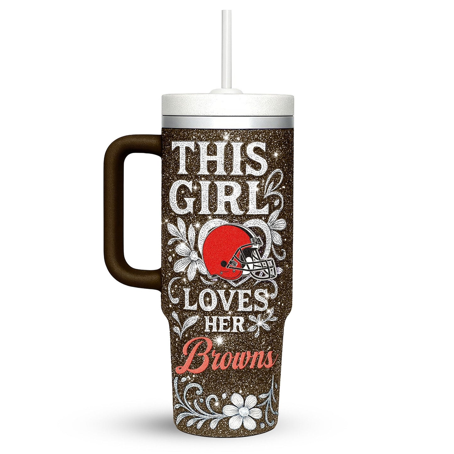 LIMITED EDITION - NEW CUSTOMIZED NFL29 CLB CLEVELAND BROWNS 40 OZ TUMBLER