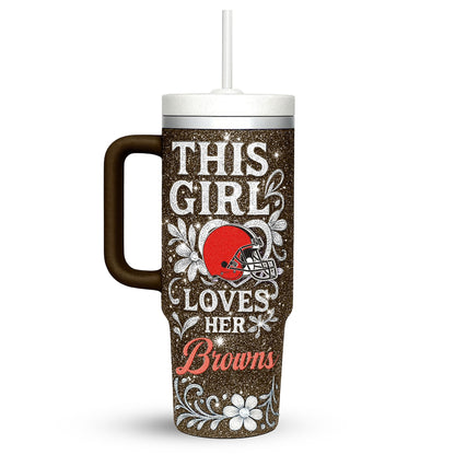 LIMITED EDITION - NEW CUSTOMIZED NFL29 CLB CLEVELAND BROWNS 40 OZ TUMBLER