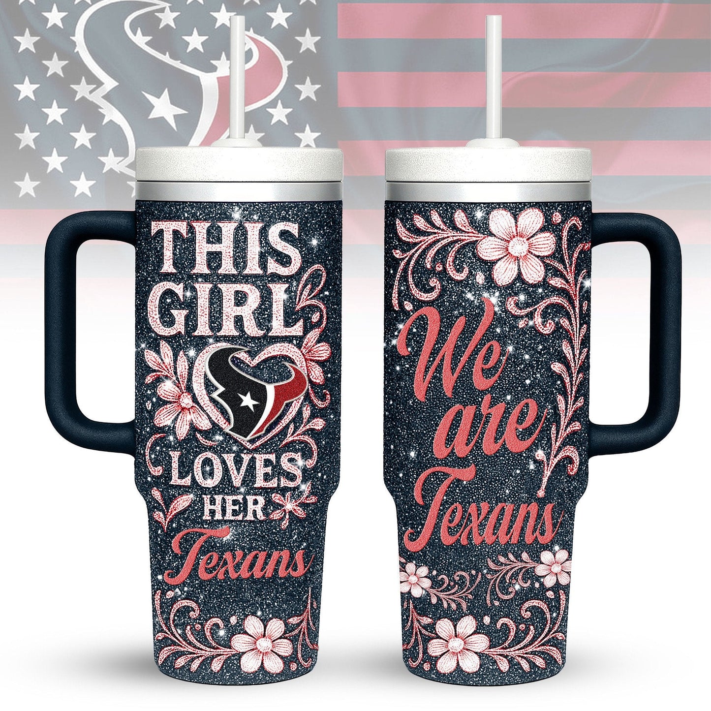 LIMITED EDITION - NEW CUSTOMIZED NFL15 HTT HOUSTON TEXANS 40 OZ TUMBLER