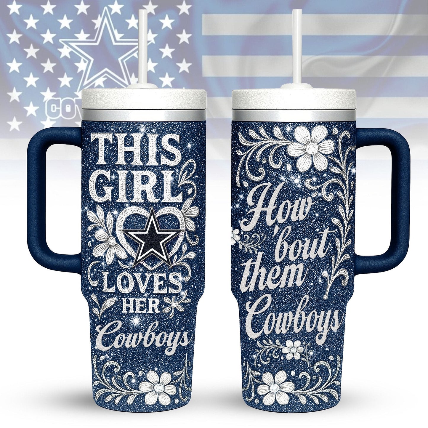 LIMITED EDITION - NEW CUSTOMIZED NFL21 DCB DALLAS COWBOYS 40 OZ TUMBLER