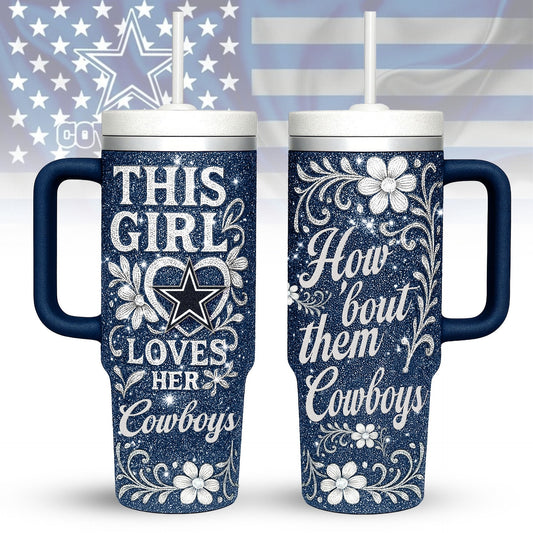 LIMITED EDITION - NEW CUSTOMIZED NFL21 DCB DALLAS COWBOYS 40 OZ TUMBLER