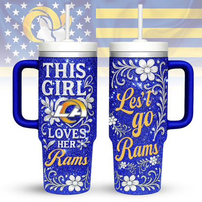 LIMITED EDITION - NEW CUSTOMIZED NFL22 LAR LOS ANGELES RAMS 40 OZ TUMBLER