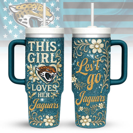 LIMITED EDITION - NEW CUSTOMIZED NFL30 JSJ JACKSONVILLE JAGUARS 40 OZ TUMBLER