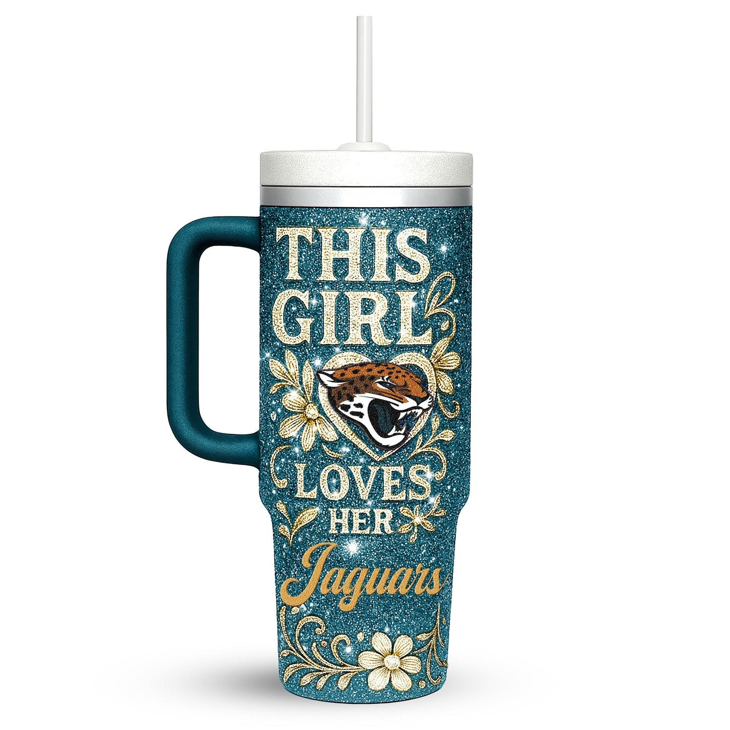 LIMITED EDITION - NEW CUSTOMIZED NFL30 JSJ JACKSONVILLE JAGUARS 40 OZ TUMBLER