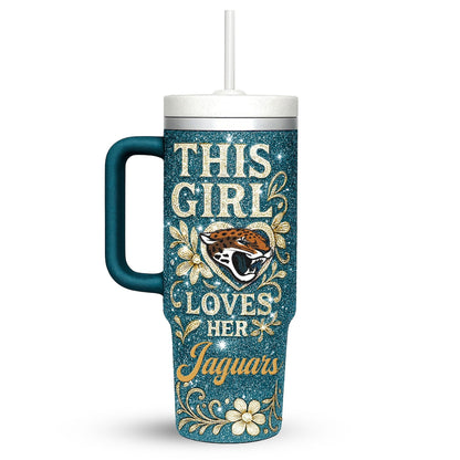 LIMITED EDITION - NEW CUSTOMIZED NFL30 JSJ JACKSONVILLE JAGUARS 40 OZ TUMBLER