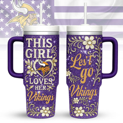 LIMITED EDITION - NEW CUSTOMIZED NFL05 MVK MINNESOTA VIKINGS 40 OZ TUMBLER
