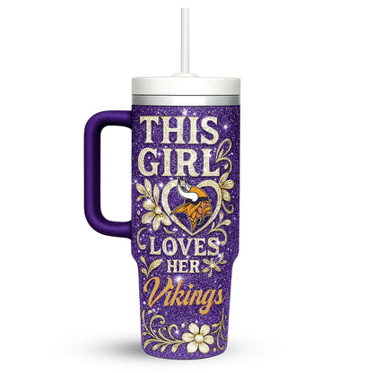 LIMITED EDITION - NEW CUSTOMIZED NFL05 MVK MINNESOTA VIKINGS 40 OZ TUMBLER