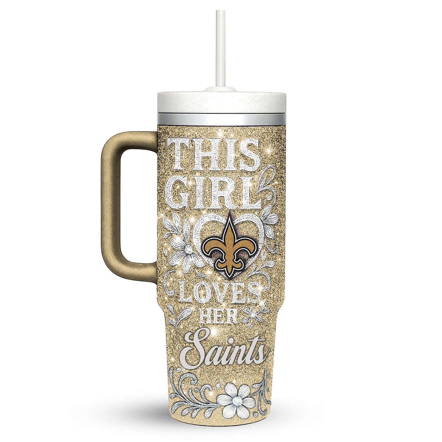 LIMITED EDITION - NEW CUSTOMIZED NFL24 NOS NEW ORLEANS SAINTS 40 OZ TUMBLER