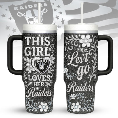 LIMITED EDITION - NEW CUSTOMIZED NFL07 LVR LAS VEGAS RAIDERS 40 OZ TUMBLER