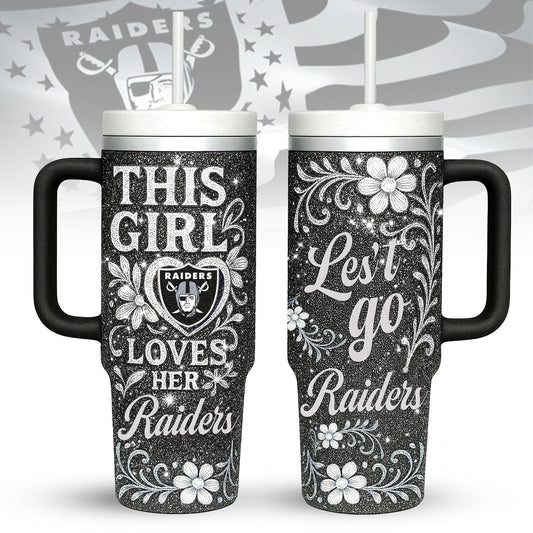 LIMITED EDITION - NEW CUSTOMIZED NFL07 LVR LAS VEGAS RAIDERS 40 OZ TUMBLER