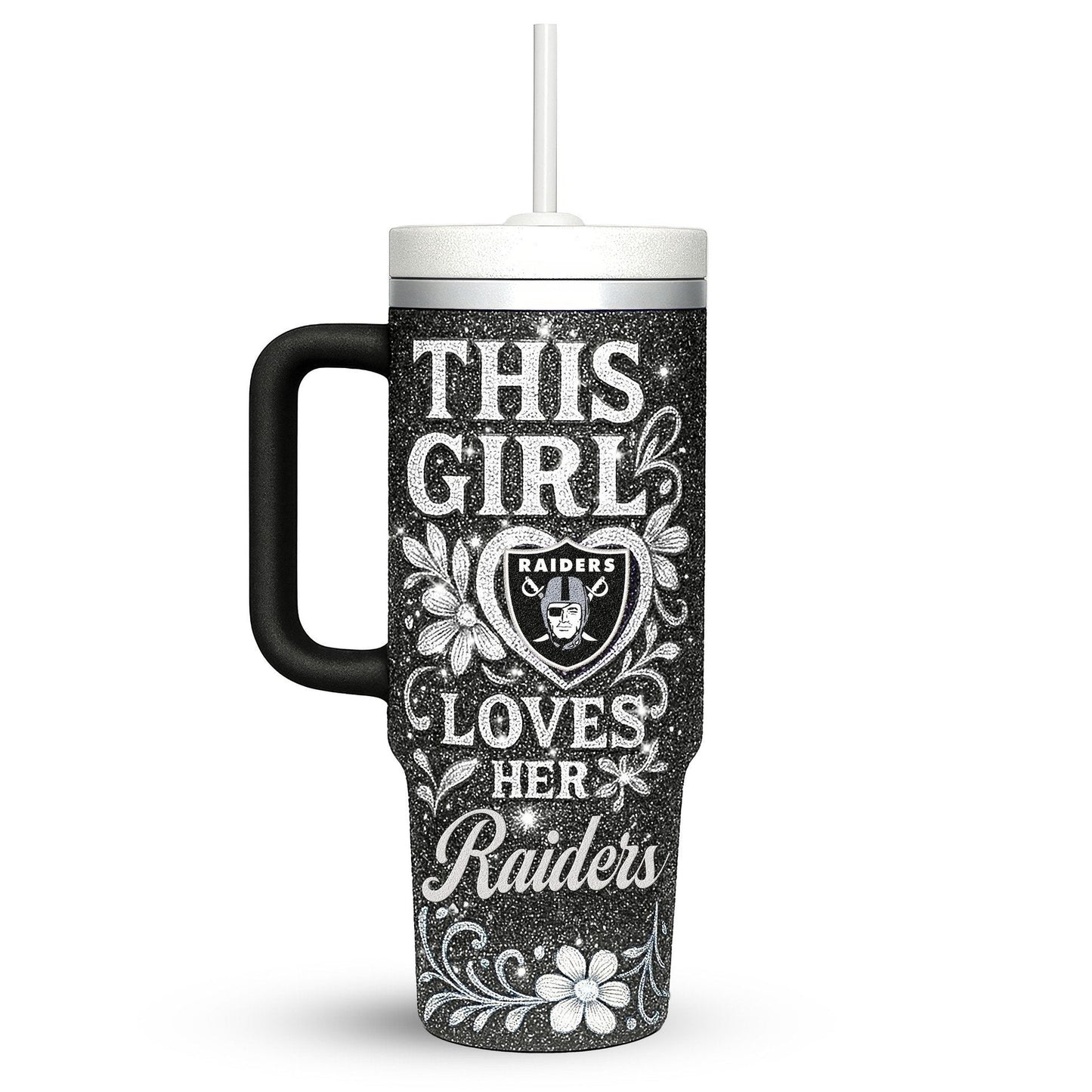 LIMITED EDITION - NEW CUSTOMIZED NFL07 LVR LAS VEGAS RAIDERS 40 OZ TUMBLER