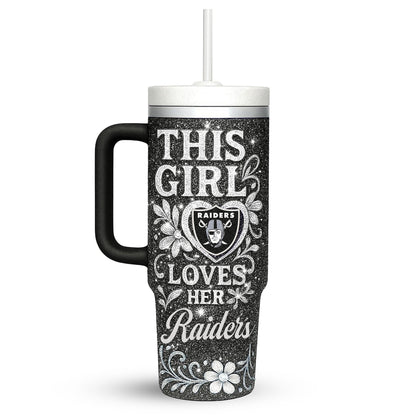 LIMITED EDITION - NEW CUSTOMIZED NFL07 LVR LAS VEGAS RAIDERS 40 OZ TUMBLER