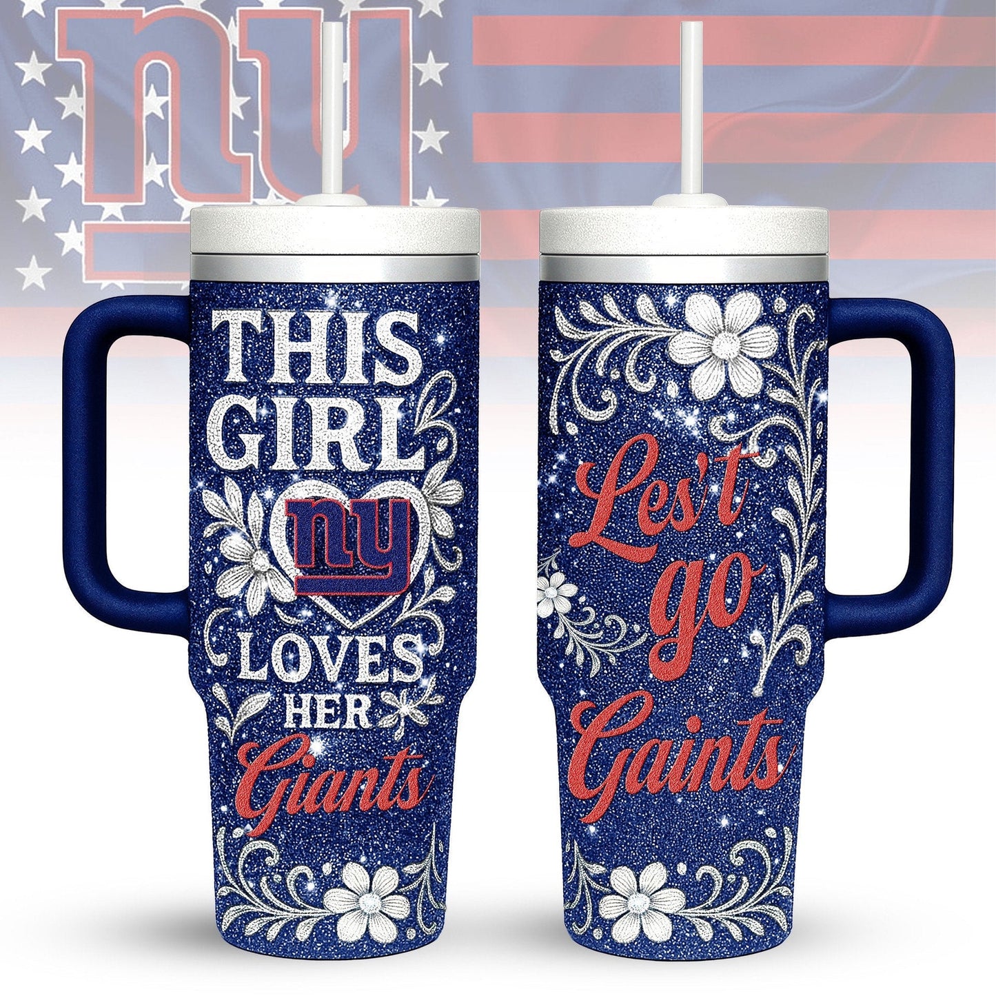 LIMITED EDITION - NEW CUSTOMIZED NFL32 NYG NEW YORK GIANTS 40 OZ TUMBLER