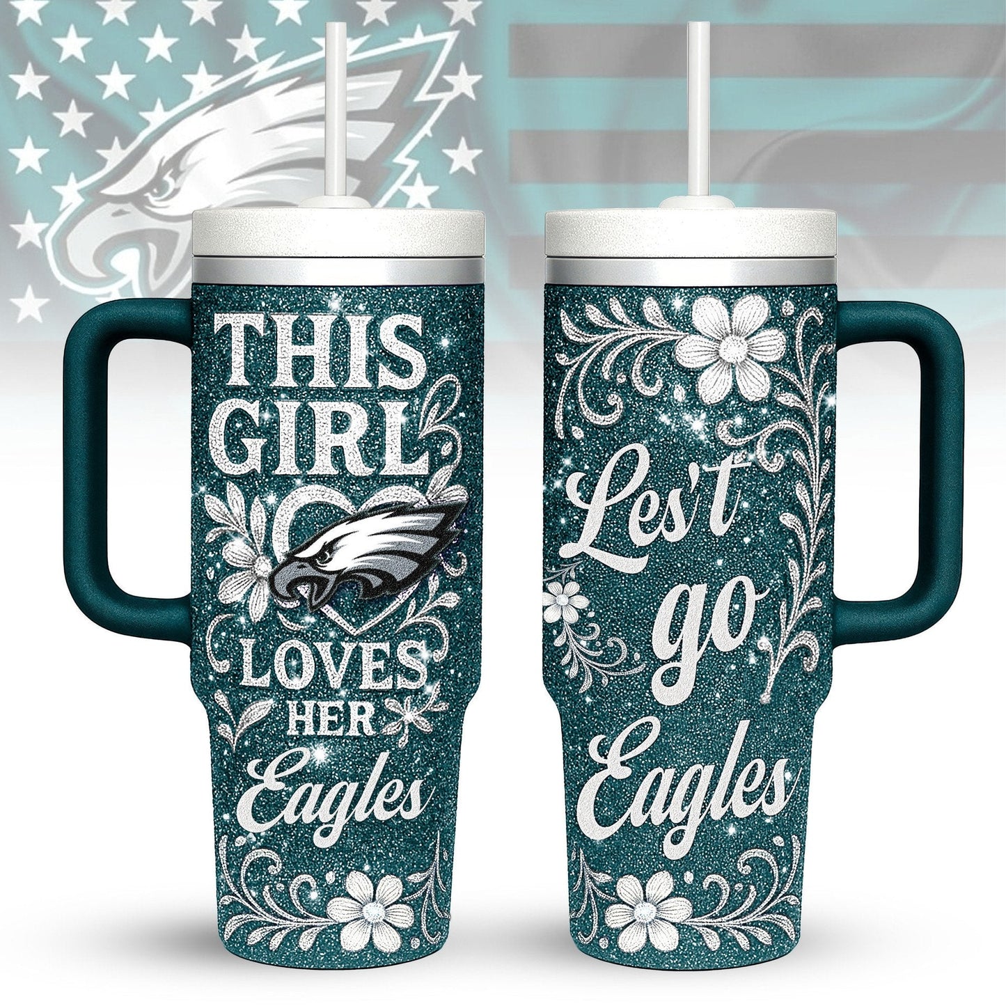 LIMITED EDITION - NEW CUSTOMIZED NFL02 PPE PHILADELPHIA EAGLES 40 OZ TUMBLER
