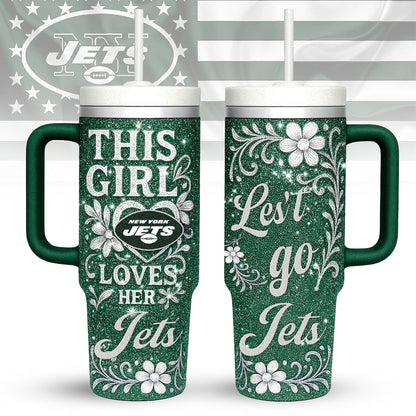 LIMITED EDITION - NEW CUSTOMIZED NFL25 NYJ NEW YORK JETS 40 OZ TUMBLER