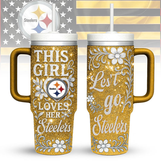 LIMITED EDITION - NEW CUSTOMIZED NFL14 PSB PITTSBURGH STEELERS 40 OZ TUMBLER