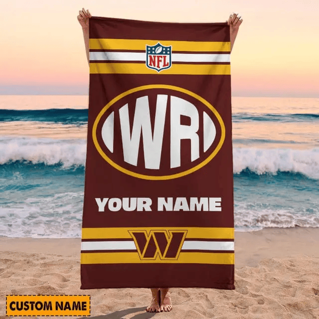 LIMITED EDITION - NEW CUSTOMIZED NFL12 WTC WASHINGTON COMMANDERS BEACH & BATH TOWEL (KIDS & ADULTS)