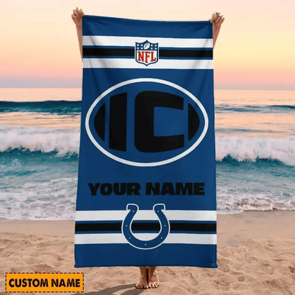 LIMITED EDITION - NEW CUSTOMIZED NFL17 IDC INDIANAPOLIS COLTS BEACH & BATH TOWEL (KIDS & ADULTS)