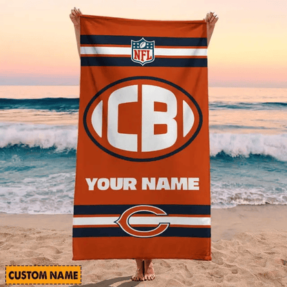 LIMITED EDITION - NEW CUSTOMIZED NFL26 CCB CHICAGO BEARS BEACH & BATH TOWEL (KIDS & ADULTS)