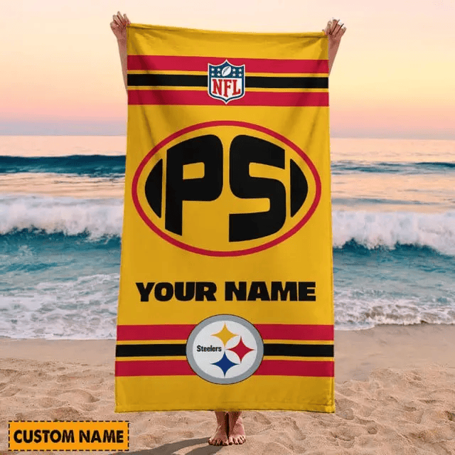 LIMITED EDITION - NEW CUSTOMIZED NFL14 PSB PITTSBURGH STEELERS BEACH & BATH TOWEL (KIDS & ADULTS)