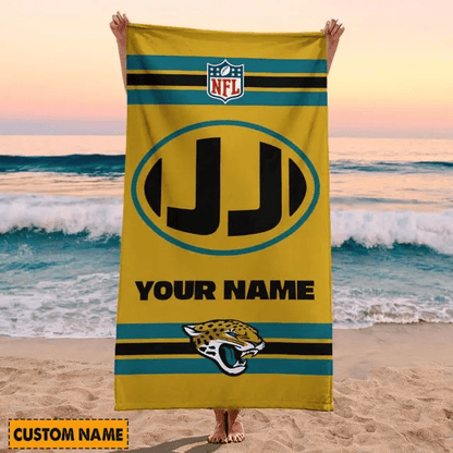LIMITED EDITION - NEW CUSTOMIZED NFL30 JSJ JACKSONVILLE JAGUARS BEACH & BATH TOWEL (KIDS & ADULTS)