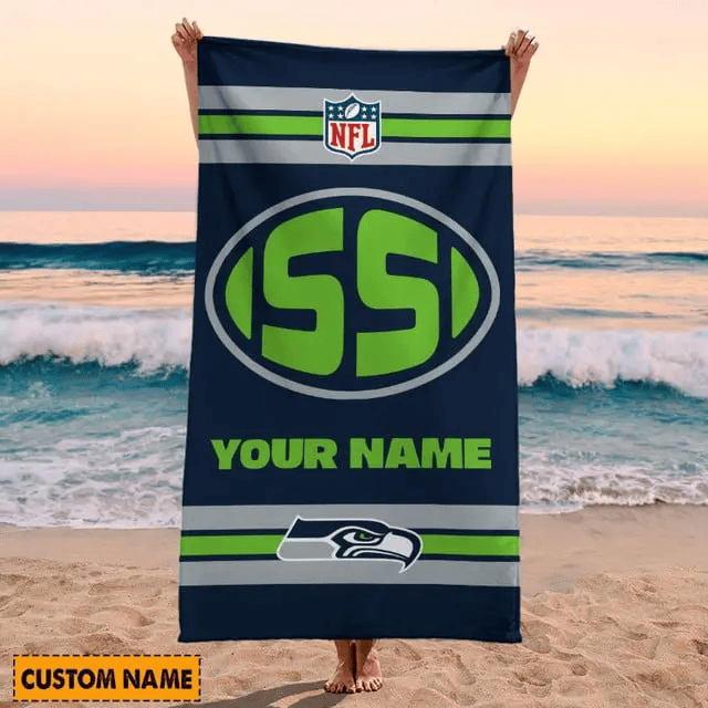 LIMITED EDITION - NEW CUSTOMIZED NFL06 SSH SEATTLE SEAHAWKS BEACH & BATH TOWEL (KIDS & ADULTS)