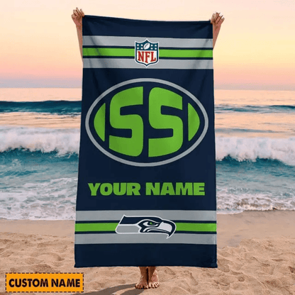 LIMITED EDITION - NEW CUSTOMIZED NFL06 SSH SEATTLE SEAHAWKS BEACH & BATH TOWEL (KIDS & ADULTS)