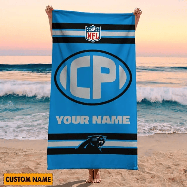 LIMITED EDITION - NEW CUSTOMIZED NFL23 CLP CAROLINA PANTHERS BEACH & BATH TOWEL (KIDS & ADULTS)