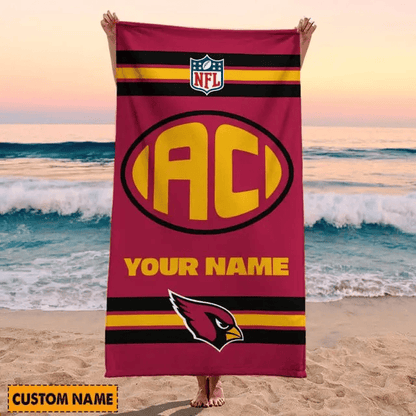 LIMITED EDITION - NEW CUSTOMIZED NFL20 ARC ARIZONA CARDINALS BEACH & BATH TOWEL (KIDS & ADULTS)