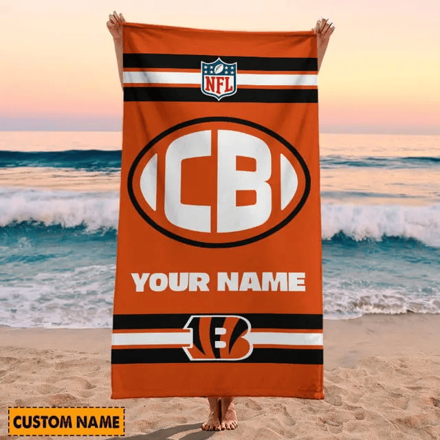LIMITED EDITION - NEW CUSTOMIZED NFL16 CCB CINCINNATI BENGALS BEACH & BATH TOWEL (KIDS & ADULTS)