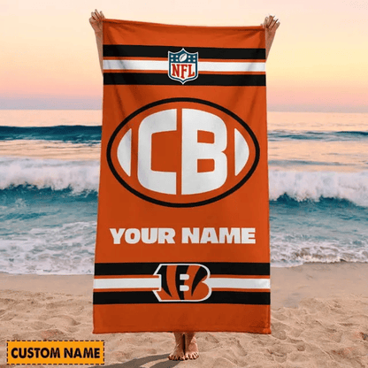 LIMITED EDITION - NEW CUSTOMIZED NFL16 CCB CINCINNATI BENGALS BEACH & BATH TOWEL (KIDS & ADULTS)
