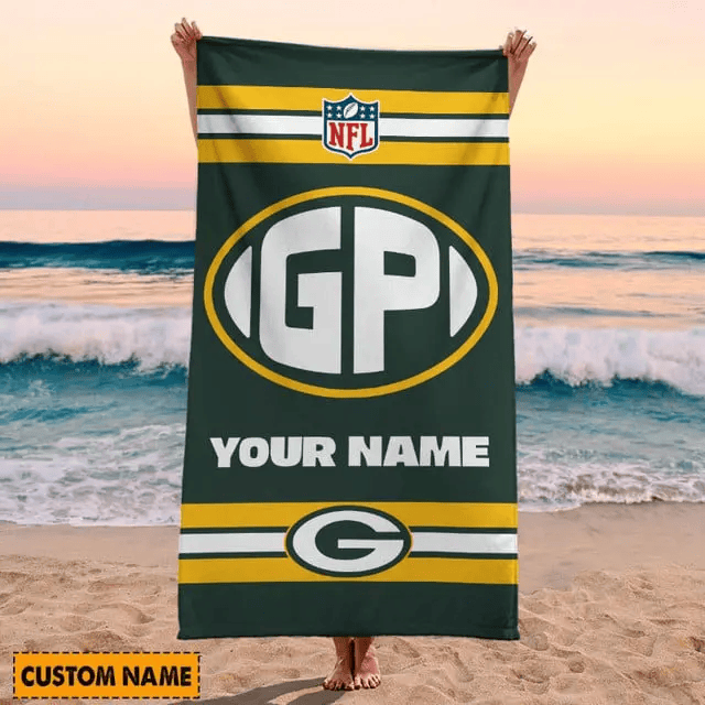 LIMITED EDITION - NEW CUSTOMIZED NFL08 GBP GREEN BAY PACKERS BEACH & BATH TOWEL (KIDS & ADULTS)