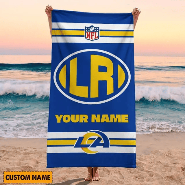 LIMITED EDITION - NEW CUSTOMIZED NFL22 LAR LOS ANGELES RAMS BEACH & BATH TOWEL (KIDS & ADULTS)