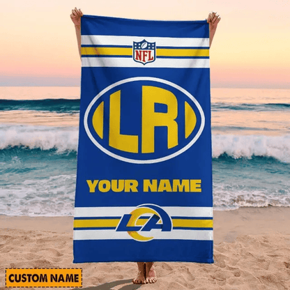 LIMITED EDITION - NEW CUSTOMIZED NFL22 LAR LOS ANGELES RAMS BEACH & BATH TOWEL (KIDS & ADULTS)