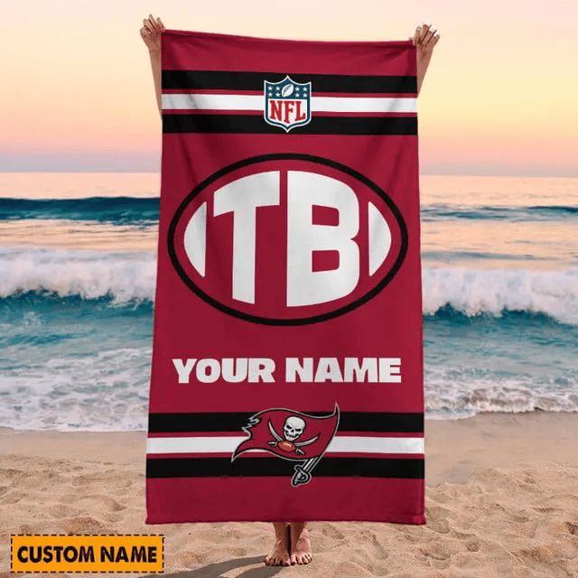 LIMITED EDITION - NEW CUSTOMIZED NFL10 TBB TAMPA BAY BUCCANEERS BEACH & BATH TOWEL (KIDS & ADULTS)