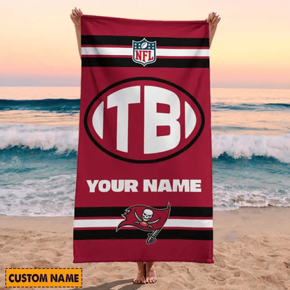 LIMITED EDITION - NEW CUSTOMIZED NFL10 TBB TAMPA BAY BUCCANEERS BEACH & BATH TOWEL (KIDS & ADULTS)