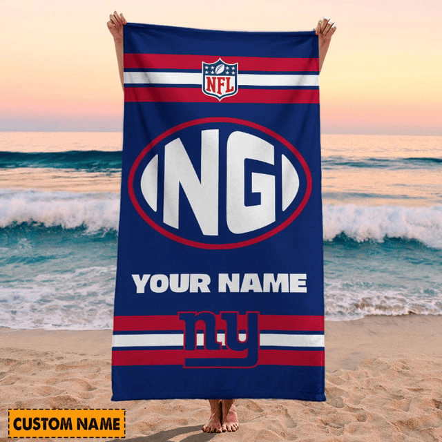 LIMITED EDITION - NEW CUSTOMIZED NFL32 NYG NEW YORK GIANTS BEACH & BATH TOWEL (KIDS & ADULTS)