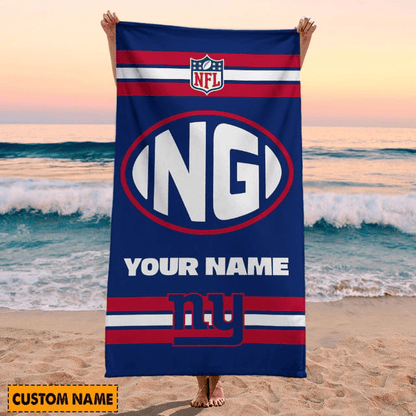 LIMITED EDITION - NEW CUSTOMIZED NFL32 NYG NEW YORK GIANTS BEACH & BATH TOWEL (KIDS & ADULTS)
