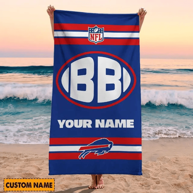 LIMITED EDITION - NEW CUSTOMIZED NFL03 BFB BUFFALO BILLS BEACH & BATH TOWEL (KIDS & ADULTS)