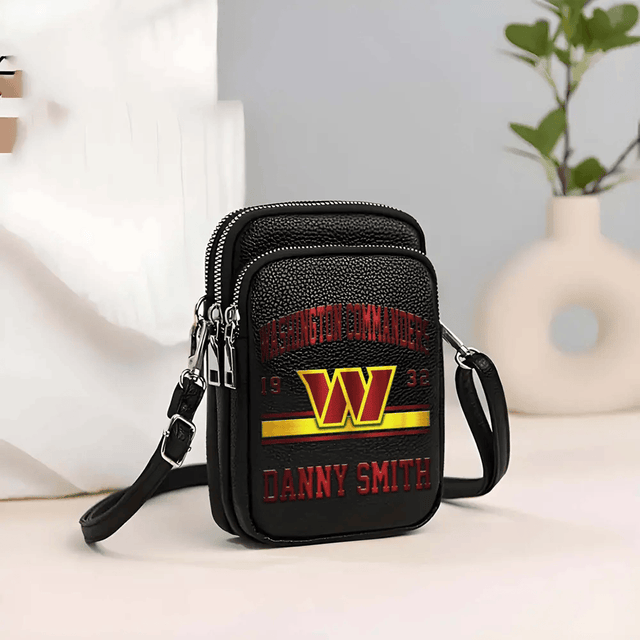 LIMITED EDITION - NEW CUSTOMIZED NFL12 WTC WASHINGTON COMMANDERS LEATHER CROSSBODY BAG