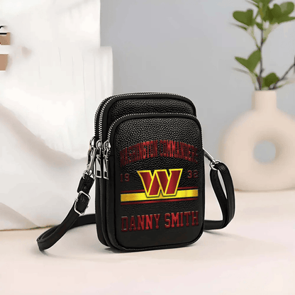 LIMITED EDITION - NEW CUSTOMIZED NFL12 WTC WASHINGTON COMMANDERS LEATHER CROSSBODY BAG