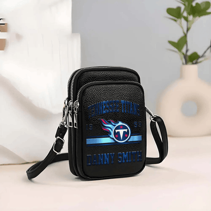LIMITED EDITION - NEW CUSTOMIZED NFL31 TST TENNESSEE TITANS LEATHER CROSSBODY BAG