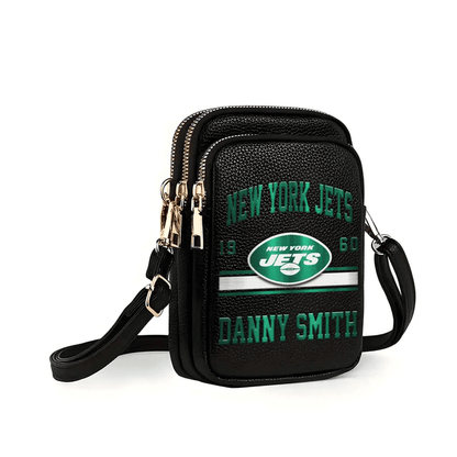 LIMITED EDITION - NEW CUSTOMIZED NFL25 NYJ NEW YORK JETS LEATHER CROSSBODY BAG