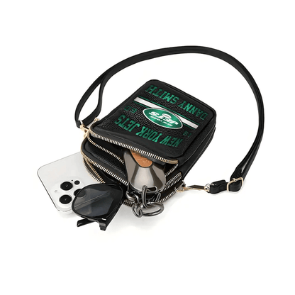 LIMITED EDITION - NEW CUSTOMIZED NFL25 NYJ NEW YORK JETS LEATHER CROSSBODY BAG