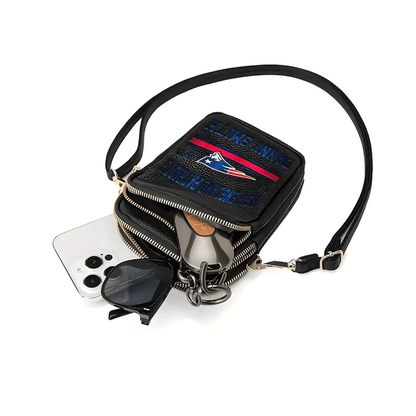 LIMITED EDITION - NEW CUSTOMIZED NFL27 NEP NEW ENGLAND PATRIOTS LEATHER CROSSBODY BAG