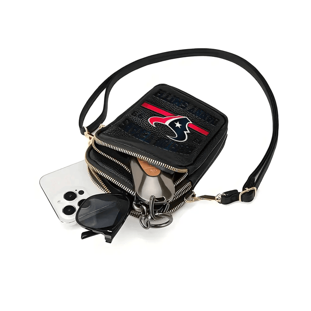 LIMITED EDITION - NEW CUSTOMIZED NFL15 HTT HOUSTON TEXANS LEATHER CROSSBODY BAG
